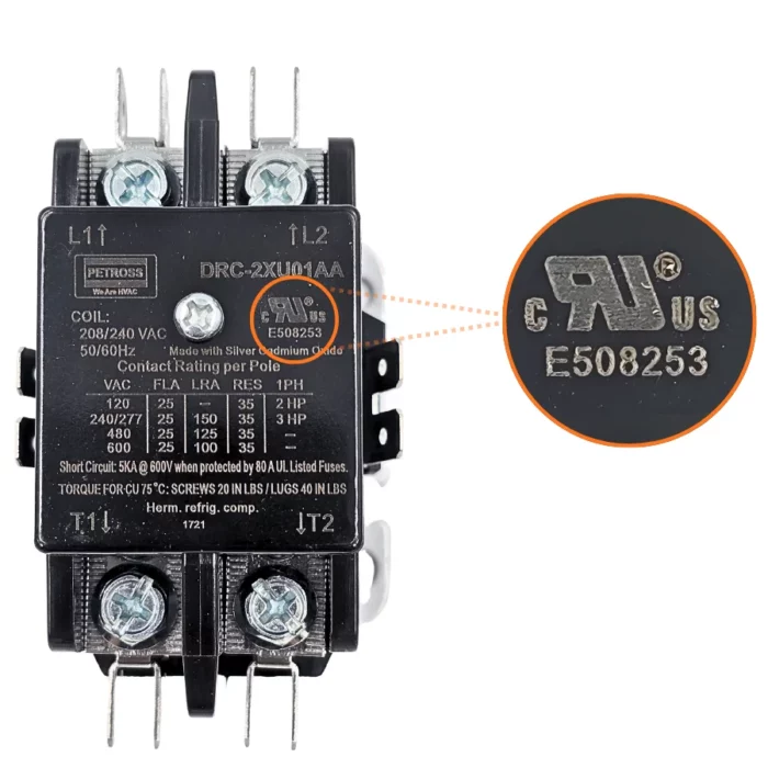 DRC-2XU01AA_1 25 AMP 240v Contactors - Image 1