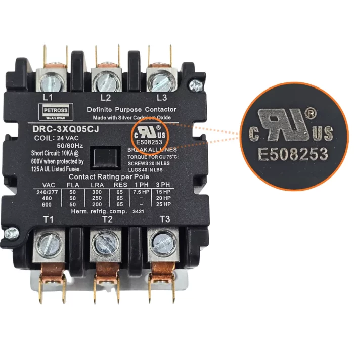 DRC-3XQ05CJ 50 AMP 24V Contactor - Image 1