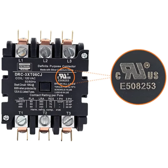 DRC-3XT06CJ 60 AMP 120V Contactor - Image 1