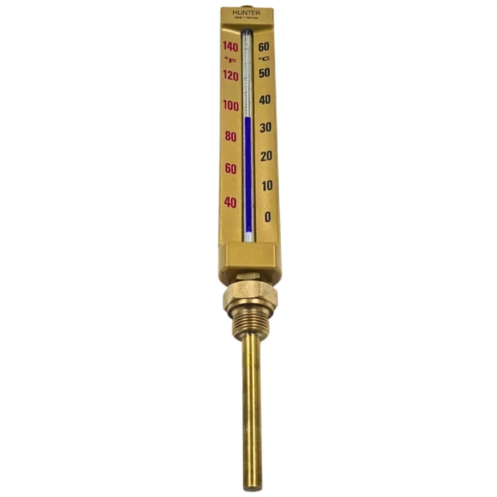 Hunter 0 + 60 C+F,  100mm Stem V-Shaped Thermometer - Image 2