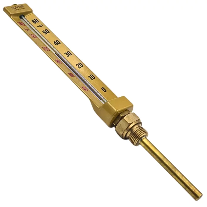 ME102124_2 Hunter 0 + 60 C+F, 100mm Stem V-Shaped Thermometer - Image 1