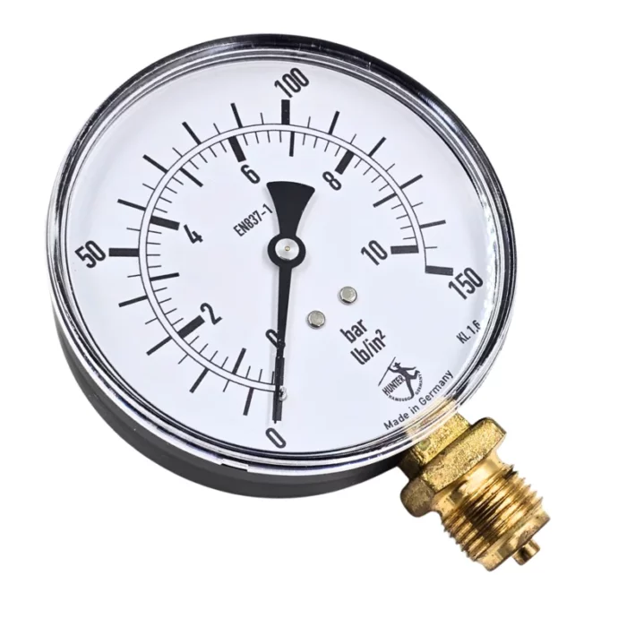 Hunter 0 to 200 lb/in2 + 0 to 13.5 bar Pressure Gauge - Image 2
