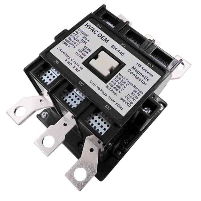 EH145 Contactor, 110V 50Hz coil, with built-in 2NO+2NC auxiliary contacts - Image 2