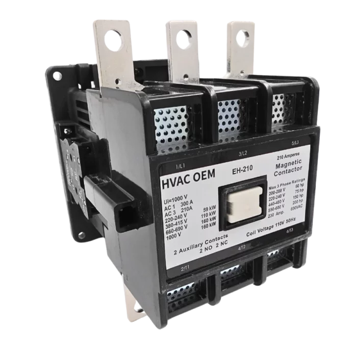 EH210 Contactor, 110V 50Hz coil, with built-in 2NO+2NC auxiliary contacts - Image 5