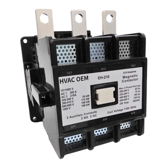 EH210 Contactor._7 EH210 Contactor, 110V 50Hz coil, with built-in 2NO+2NC auxiliary contacts - Image 1