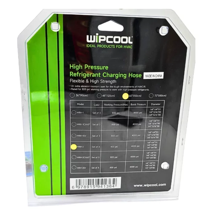 Wipcool MRH-2 Refrigerant Manifold Hose Set - Image 5