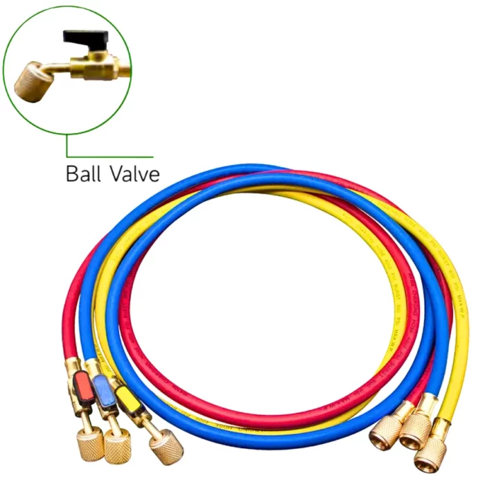 WIPCOOL Ball Valves Refrigerant Hose Set of Length 150cm (1.5 meters) WIPCOOL Ball Valves Refrigerant Hose Set of Length 150cm (1.5 meters) - Image 1