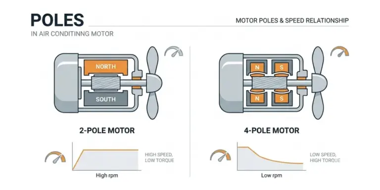 What do the poles on air conditioning motors mean?