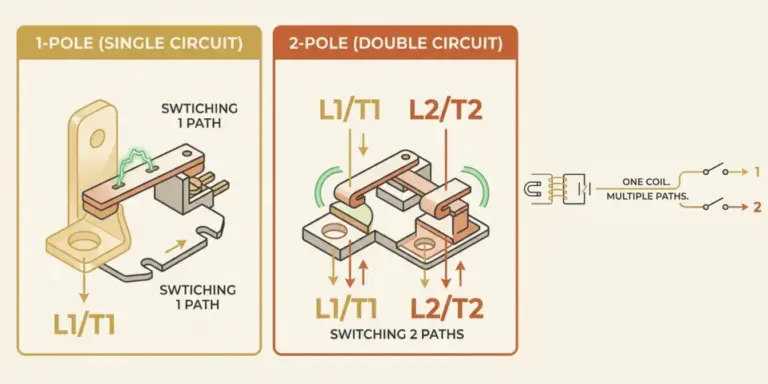 What do poles in air conditioning contactors mean?