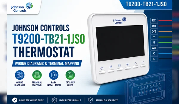 Johnson Controls T9200-TB21-1JS0 wiring diagrams and terminal mapping
