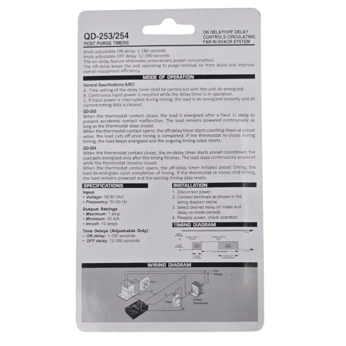 QD-253 delay on break timer